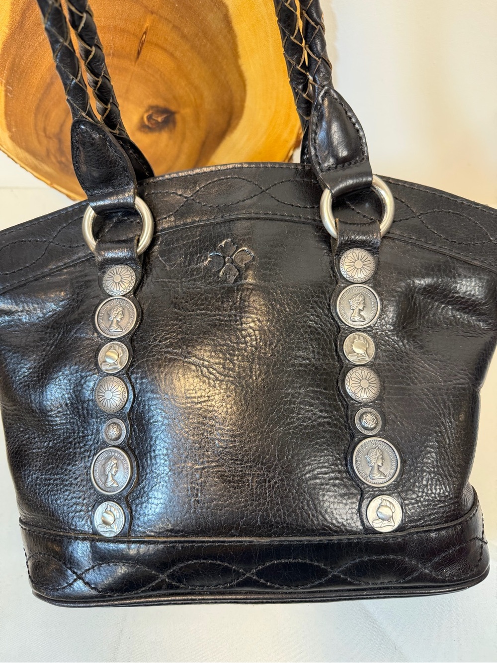 Patricia Nash Zorita Renaissance style coin collection black shoulder bag - Picture 12 of 12